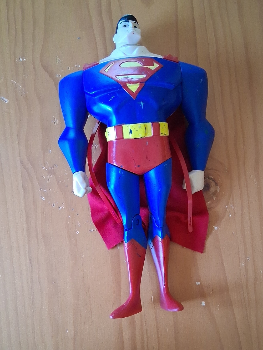 DC Superman Costume Torso with Red Cape and Yellow Belt Accents